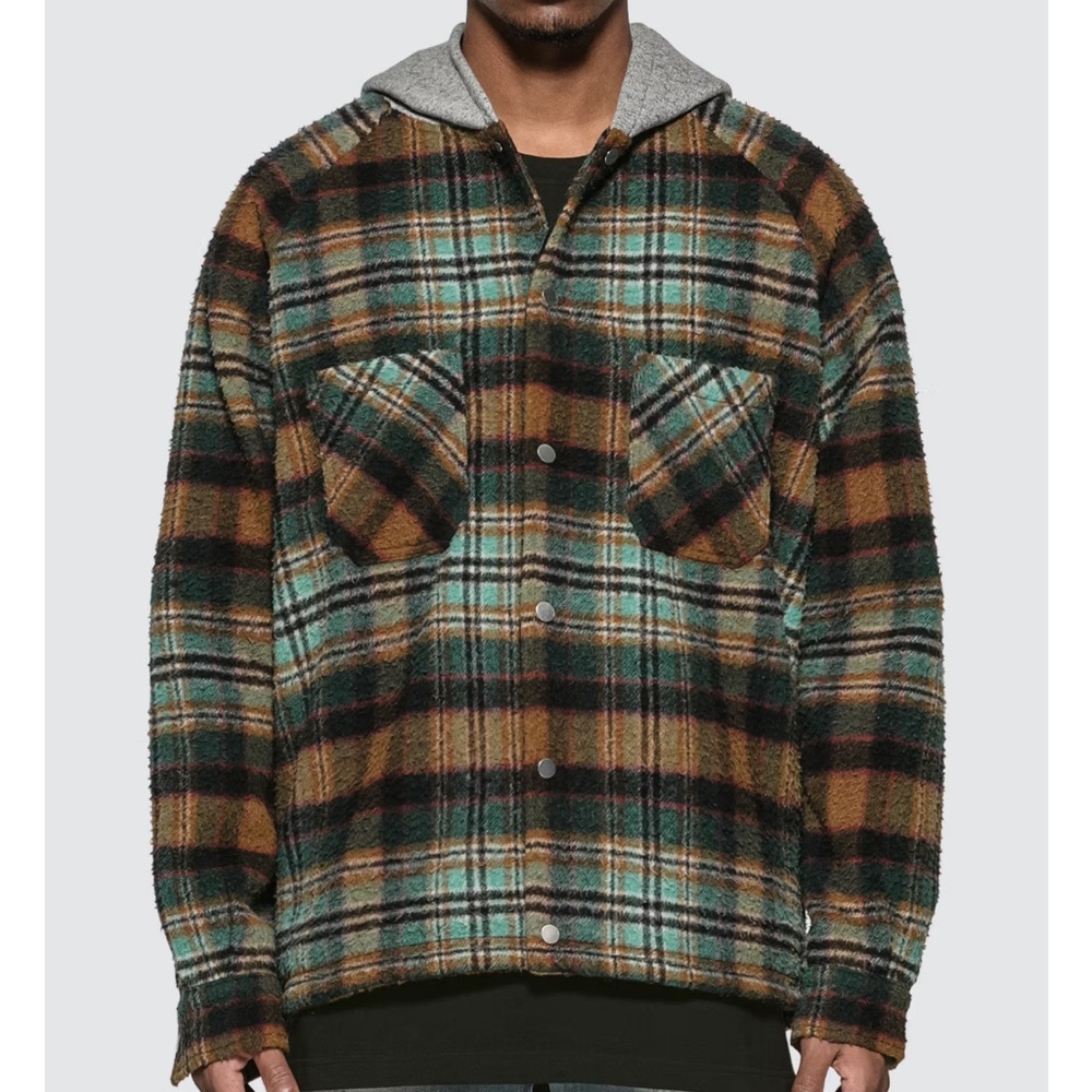Represent Hooded Flannel Jacket
